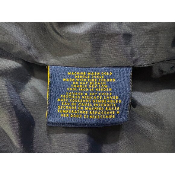 Rugby Ralph Lauren patch "12" canvas Down Vest size L color navy * RARE - Picture 5 of 8